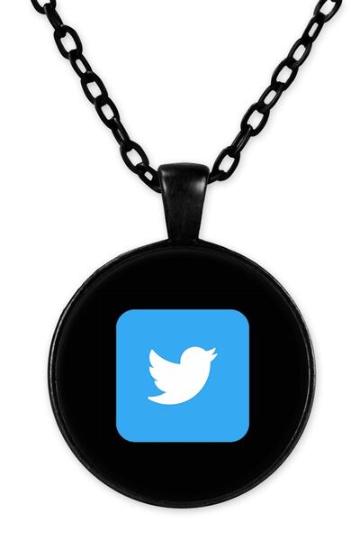 herotasarım تويتر Bll377 قلادة سلسلة سوداء