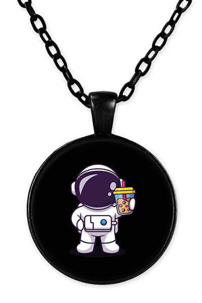 herotasarım Space Drink Bll1877 Model Black Chain Necklace