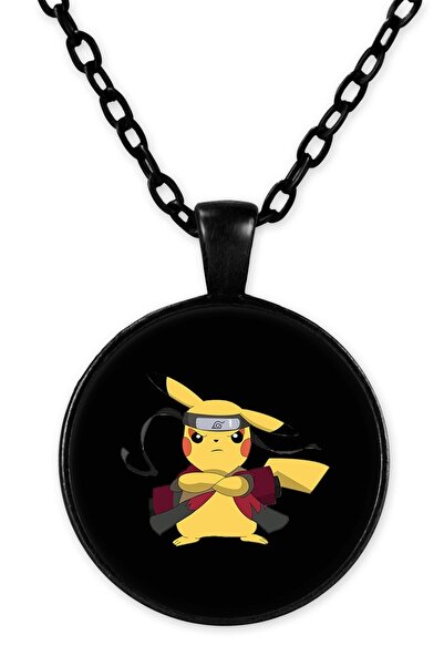 herotasarım قلادة ناروتو بيكاتشو بسلسلة سوداء - Bll437