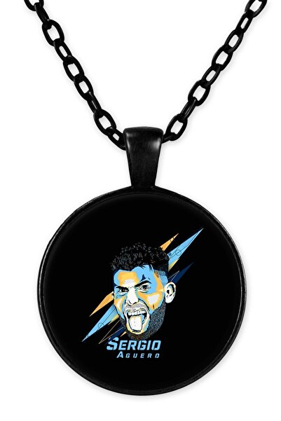 herotasarım قلادة سيرجيو اجويرو بسلسلة سوداء - Bll1245
