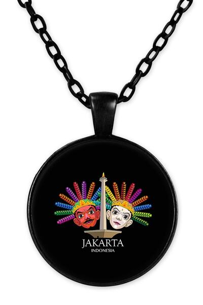 herotasarım قلادة جاكرتا إندونيسية بسلسلة سوداء - Bll2302