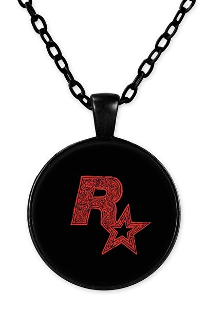 herotasarım قلادة روك ستار بسلسلة سوداء - Bll3708