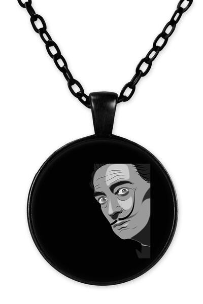 herotasarım سلفادور دالي Bll1035 نموذج قلادة سلسلة سوداء