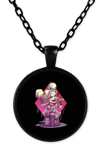 herotasarım قلادة سلسلة هارلي كوين سوداء - Bll3344