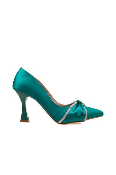 m2s Pantofi clasici de damă Green Stone Satin Lagertha