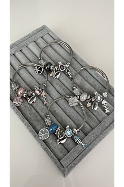 SU PERİSİ TAKI BİJUTERİ Beyaz Deniz Yıldızı Ve Balık Model Bileklik