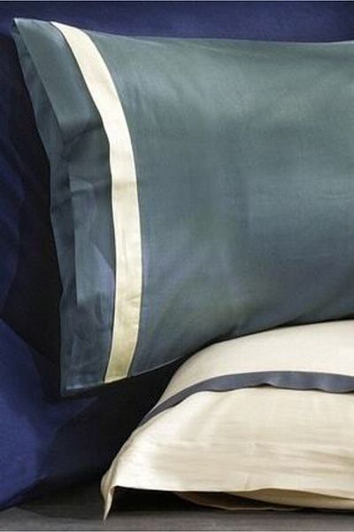 Royal Nazik Set cuvertură de pilota din satin de bumbac dublu Elite Blue Beige