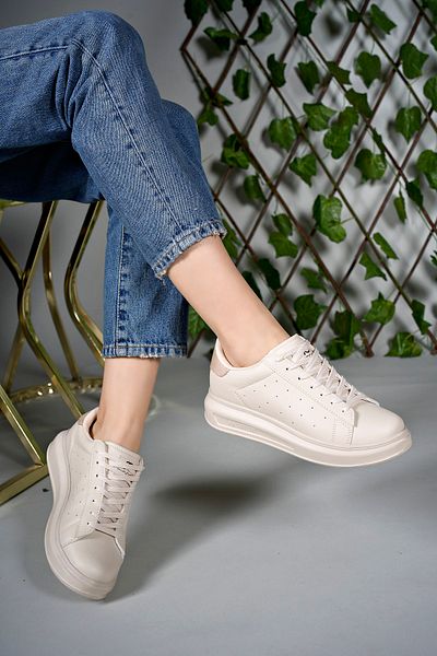 Riccon Damen Sneakers0012156 Ecru Haut