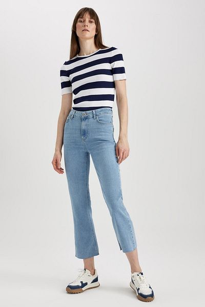 DeFacto Kalhoty Crop Flare Fit Crop Fit Jean Crop Fit kalhoty