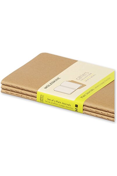 Moleskine Cahier Large 3-Piece Unlined Notepad, 13x21cm