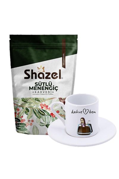 Shazel Menengic Coffee with Milk 200 Gr+ Coffee And Me Turkish Coffee Cup