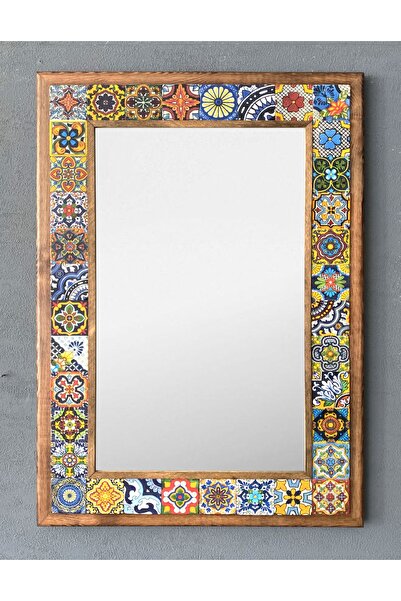 Oscar Stone Decor Masif Çerçeveli Mozaik Taş (mermer)ayna 43 Cm X 63 Cm Seram...