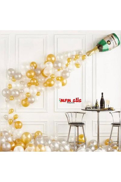 MFM مجموعة بالونات سلسلة من رقائق الشمبانيا للحفلات