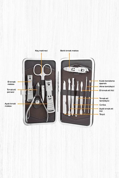 MUJGAN 12 Piece Manicure Set - with Wallet
