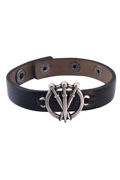 anahtarlıksepeti Snap Fastener Leather Wedges (Triple) Bracelet