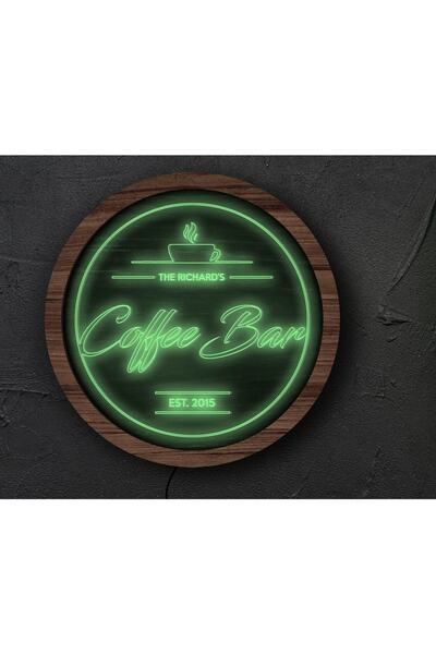 Bk Gift Kişiye Özel Led Işıklı Yuvarlak Bar Tabelası, Işıklı Tabela, Bar Deko...