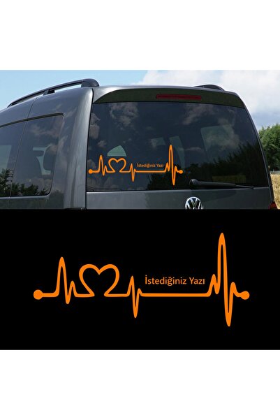 Melek Pazarı 30 X 13,5 Cm Nabız Atışı Isim Yazılır Araba Sticker, Oto Çıkartma