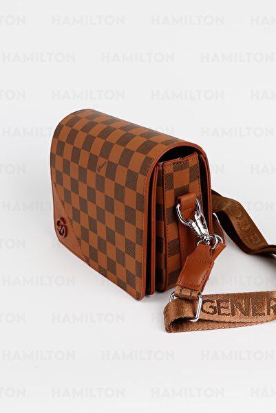 HAMILTON Original Women's Adjustable Cross Strap Leather Textured Detailed Covered Stylish Shoulder and Hand Bag