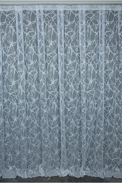 AKÇA TEKSTİL Off-White Marble Model - Single Wing, Pleated Background Curtain 300*260 Cm
