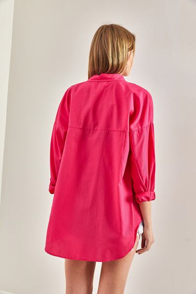 Bianco Lucci Women's Double Pocket Basic Terikoton Shirt