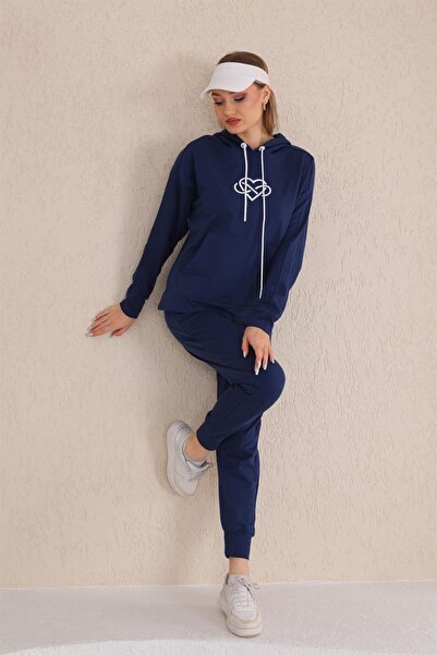 WestBound Жіночий спортивний комплект з серцевим візерунком, темно-синій
