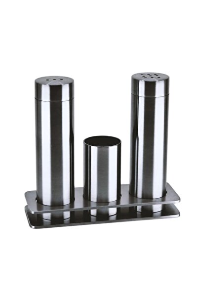 Chefkonsept Üçlü Paslanmaz Tuzluk Biberlik Takımı