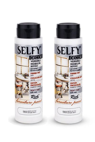 ACUTO Rich Selfy Decor 1000cc Antique White Self-varnished Cabinet Painting Set Furniture Painting Set