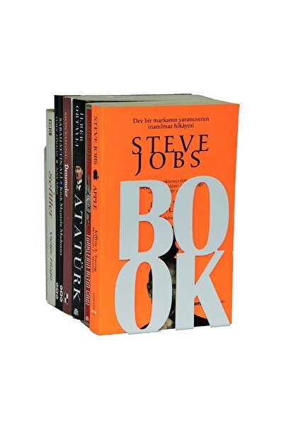 uberKraft Book Written Metal Book Support - Book Holder - Home and Office Decorative Accessory (Set of 2) White