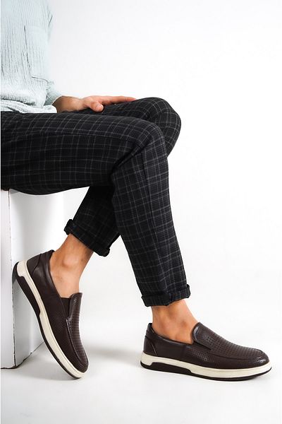 Deripabuc Genuine Leather Brown Men's Leather Casual Shoes Mrd7-2099