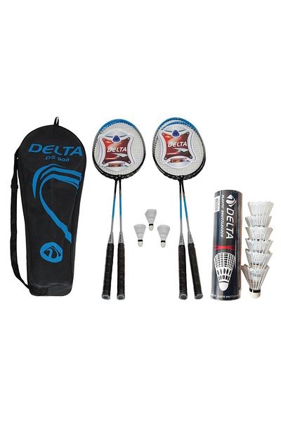 Delta 4Pcs Badminton Racket + Badminton Bag + 9Pcs Badminton Ball Set