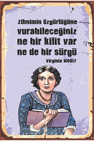Hayat Poster Wirginia Woolf Feminizm Şiir Edebiyat Retro Ahşap Poster