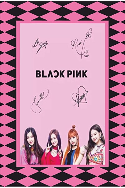 Hayat Poster K-pop Black Pink Çerçeve Görünümlü Retro Ahşap Poster-14