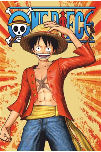 Hayat Poster Ρετρό ξύλινη αφίσα One Piece Manga Anime