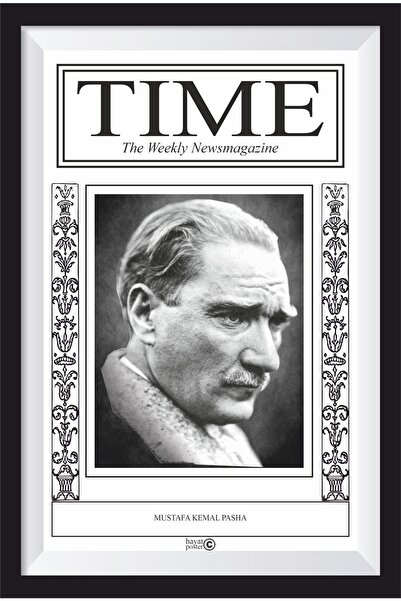Hayat Poster Time Dergisi Atatürk Kapağı Retro Ahşap Poster-2