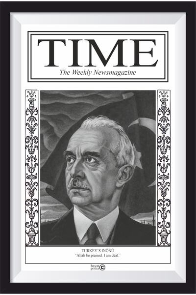 Hayat Poster Time Magazine Ismet Inonu Copertă Poster Retro din lemn