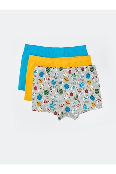 LC Waikiki Printed Cotton Boy's Boxer Set of 3