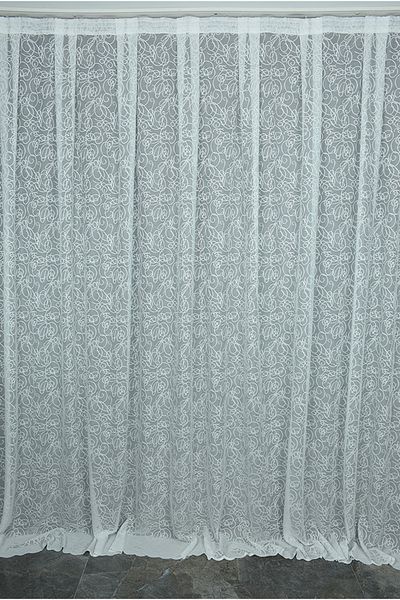 AKÇA TEKSTİL Signature Model Off White Color Single Wing Ready Planted Pleated Background Curtain 300*260 Cm