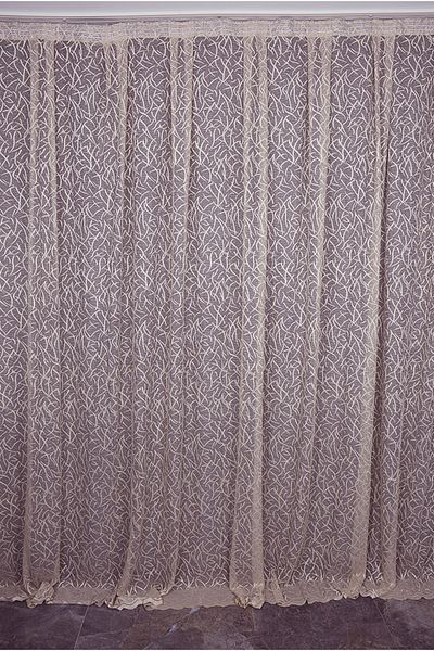 AKÇA TEKSTİL Bush Model Mink Color Single Wing Ready-made Planted Pleated Background Curtain 300*260 Cm