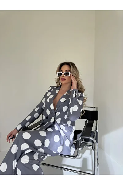 MOCCHI Palazzo Women's Suit Polka Dot Patterned