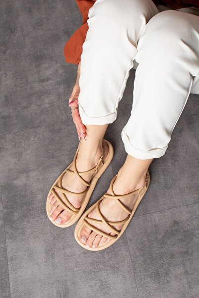 Ayax Sandale de damă Skin Elastic Piping Puff