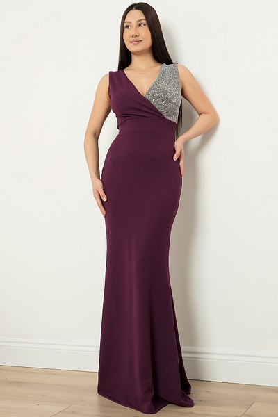 PULLIMM Rochie de seară lungă cu gât dublu 13213