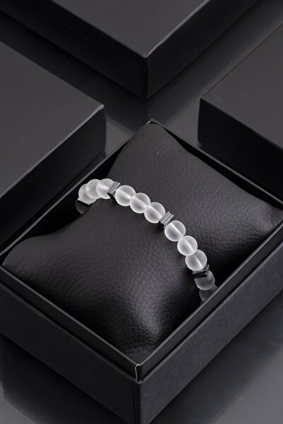 Sortie Aksesuar Hematit Orijinal Doğal Taşlı Hediyelik Kutulu Bileklik 008