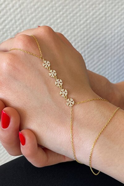 Argentum Concept 18k Altın Kaplamalı 925 Ayar Gümüş Sıra Kar Taneleri Şahmera...