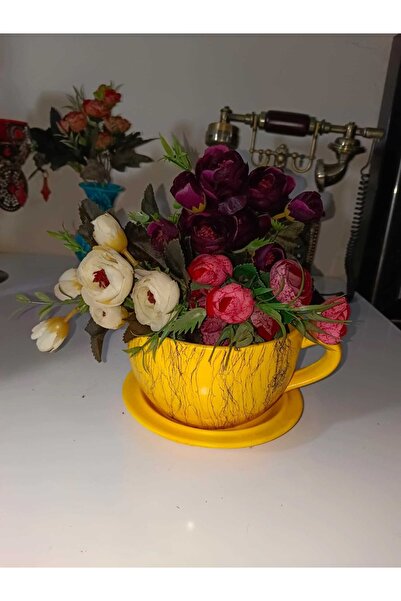 TİRENKDİZAYN Büyük Fincan Saksı