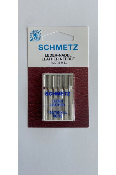 SCHMETZ Комплект от 5 игли за кожа Schmetz, размер 80, за шевна машина, систе...