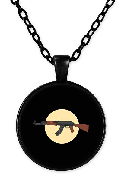 herotasarım Black Ak47 Gun Chain Necklace - Bll1814