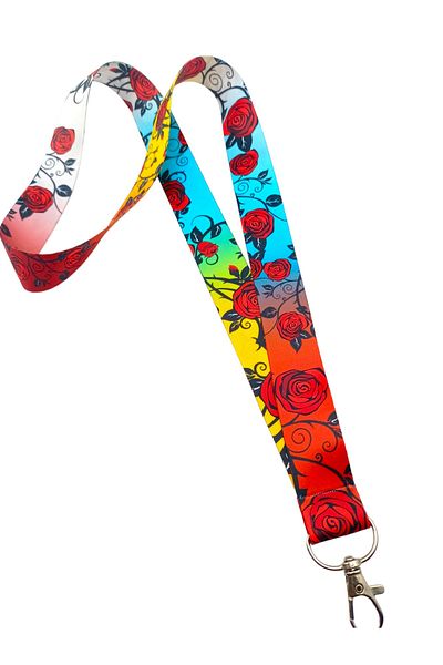 CİCCİBİCCİSHOP Color Changing Rose Patterned Neck Strap Rope (Whistle Rope)