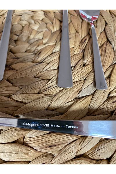 FAYA HOME Yiğitsan Şehzade Marmaris 60 Pieces 12 Person Fork and Spoon Set 18/10 Stainless Steel