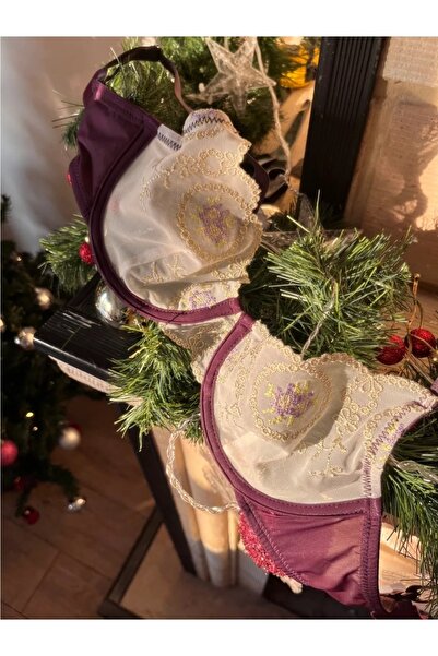 Cillop Дамски дантелени бикини с флорален мотив и дизайн на низ