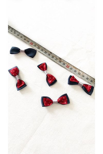 Ozpas Φιόγκος Σατέν Navy Blue Red Polka Dot 30τμχ